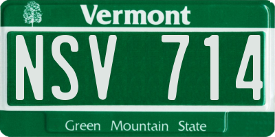 VT license plate NSV714