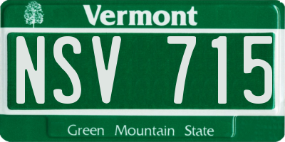 VT license plate NSV715