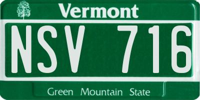 VT license plate NSV716