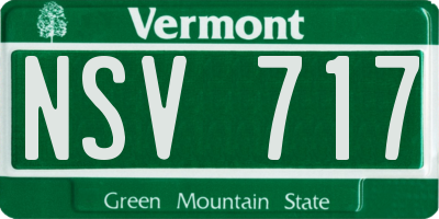 VT license plate NSV717