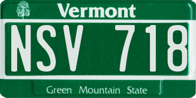 VT license plate NSV718
