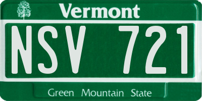 VT license plate NSV721