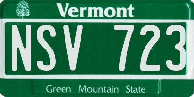 VT license plate NSV723