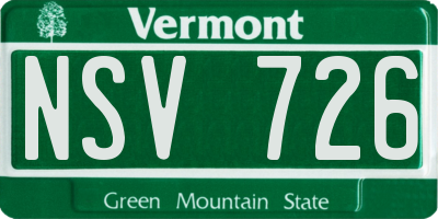 VT license plate NSV726