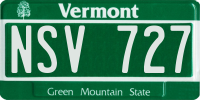 VT license plate NSV727