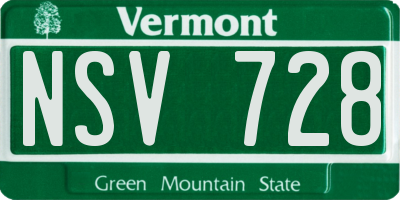 VT license plate NSV728