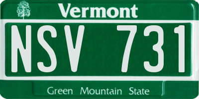 VT license plate NSV731