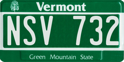 VT license plate NSV732