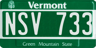 VT license plate NSV733