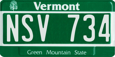 VT license plate NSV734
