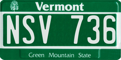 VT license plate NSV736