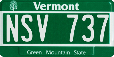 VT license plate NSV737