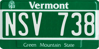 VT license plate NSV738