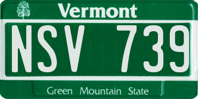 VT license plate NSV739
