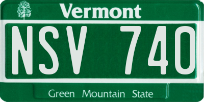 VT license plate NSV740