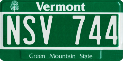 VT license plate NSV744
