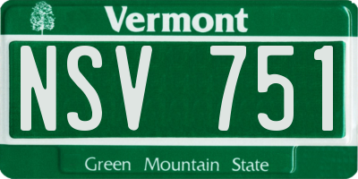VT license plate NSV751