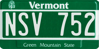 VT license plate NSV752
