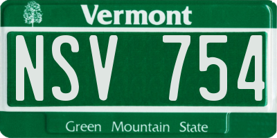 VT license plate NSV754