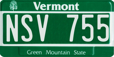 VT license plate NSV755