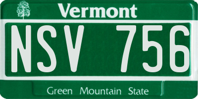 VT license plate NSV756