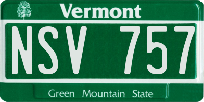 VT license plate NSV757