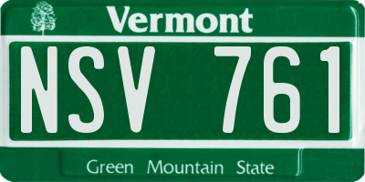 VT license plate NSV761