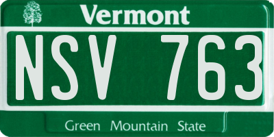 VT license plate NSV763