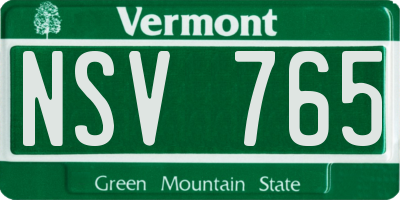 VT license plate NSV765