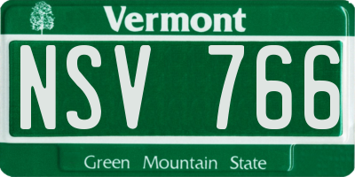 VT license plate NSV766