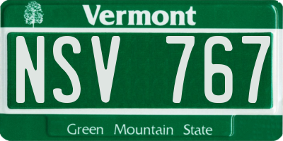 VT license plate NSV767
