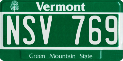 VT license plate NSV769