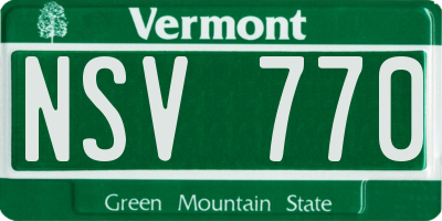 VT license plate NSV770
