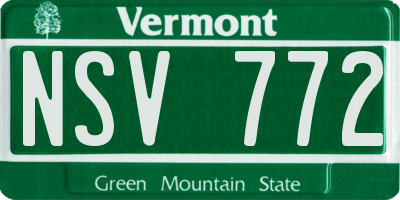 VT license plate NSV772