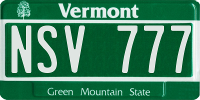 VT license plate NSV777