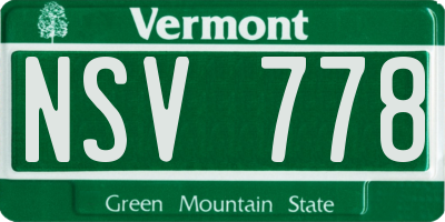 VT license plate NSV778