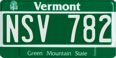 VT license plate NSV782