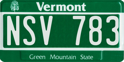 VT license plate NSV783