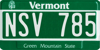 VT license plate NSV785