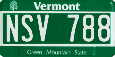 VT license plate NSV788