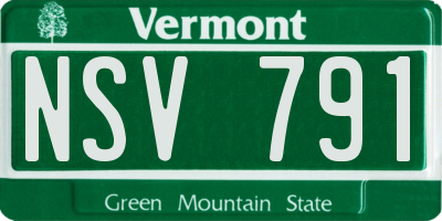 VT license plate NSV791