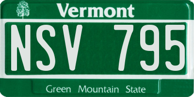 VT license plate NSV795