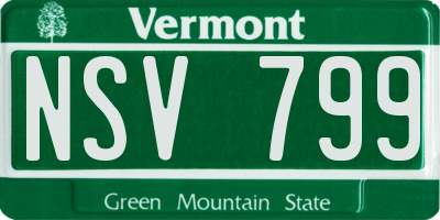 VT license plate NSV799