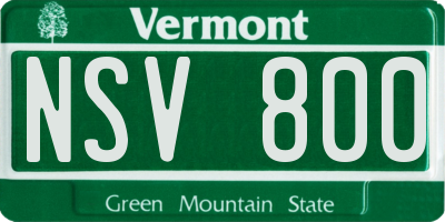 VT license plate NSV800