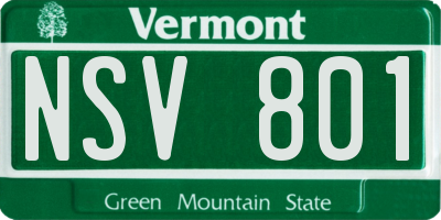 VT license plate NSV801