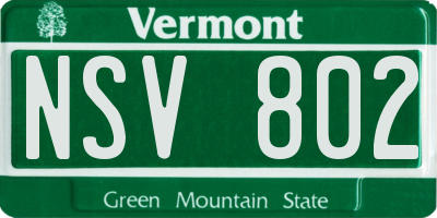 VT license plate NSV802