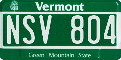 VT license plate NSV804