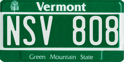 VT license plate NSV808