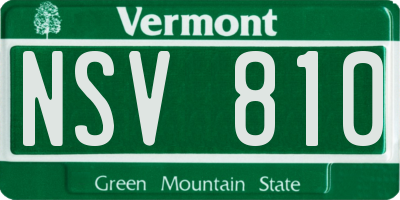 VT license plate NSV810