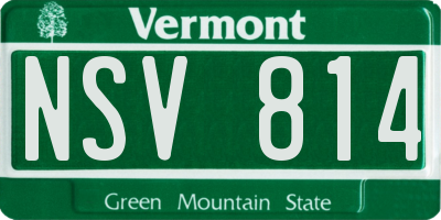 VT license plate NSV814